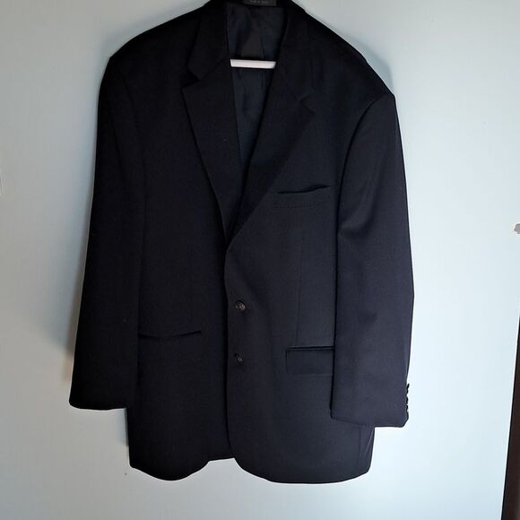 Michael Michael Kors Blazer Men's 46L Black Wool Office Career Formal Evening - Picture 1 of 11